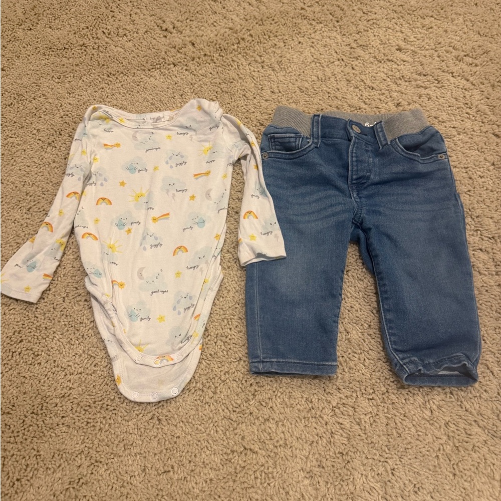 Angel Dear/GAP onesie and jeans